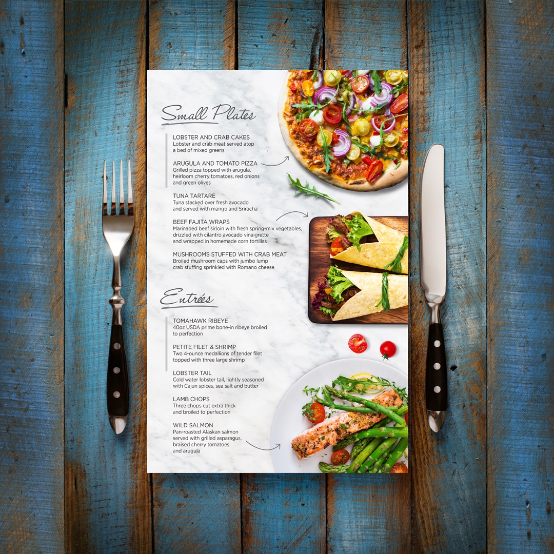 dinner menu card template