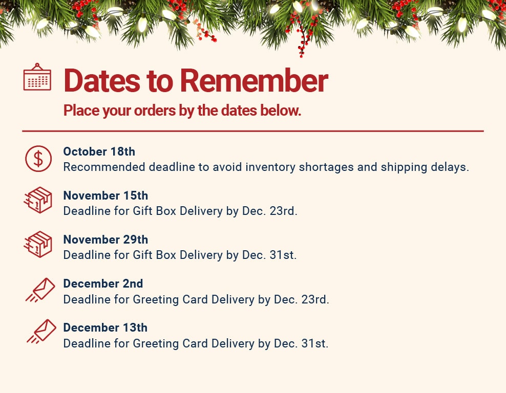 2024 Holiday Order Guidelines